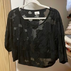 Aritzia Wilfred sheer floral blouse